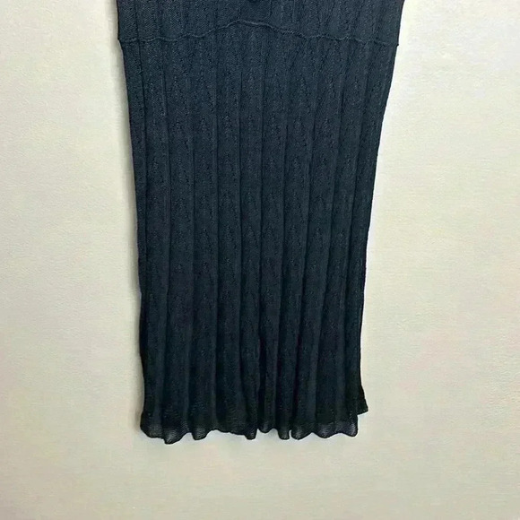 Urban Outfitters FREE PEOPLE Pointelle Lace Knit Black Dress Small - Picture 9 of 13